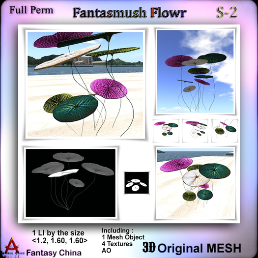 FC- Full Perm Mesh Fantasmush Flower P-2 