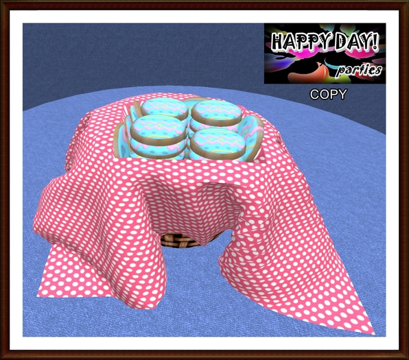 Easter  - Round Cookies Pink Basket