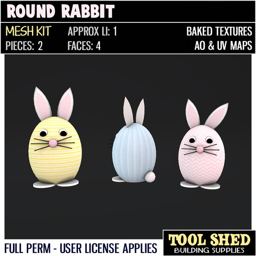 Tool Shed - Round Rabbit Mesh Kit - Easter Decoration