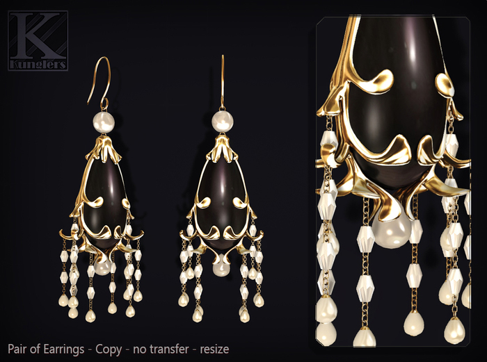 KUNGLERS - Alana earrings - Obsidian