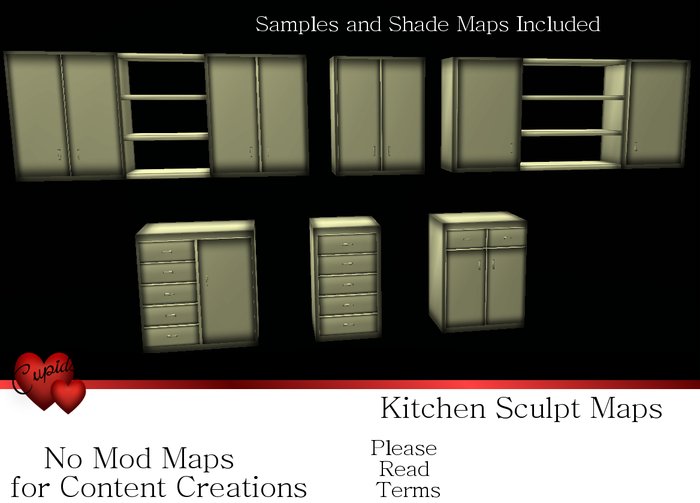 *Cupids* 3D Sculpt Kitchen Cabinets 3