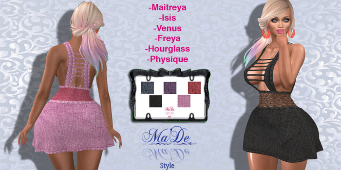 [>Ma'De<] Gaby Dress with 5 color HUD