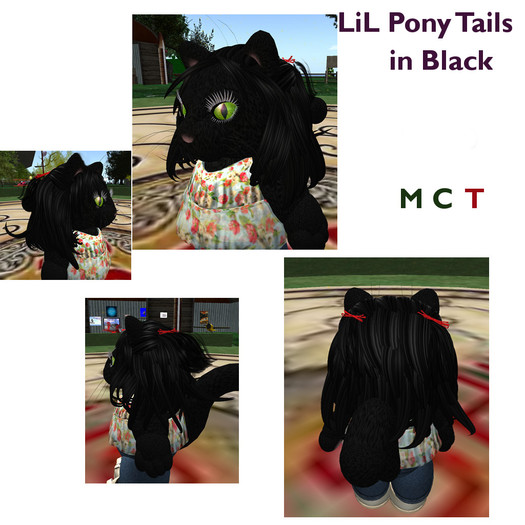*Tiny B's Designs* lil pony tails in Black