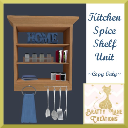 Kitchen Spice Shelf-Light Wood