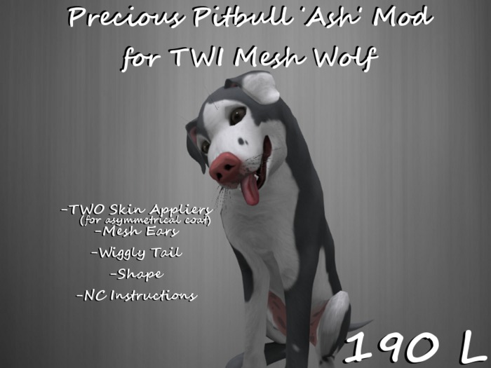 Precious Pitbull 'Ash' Mod for TWI Mesh Wolf BOXED