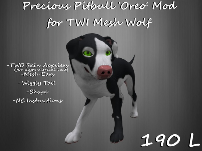 Precious Pitbull 'Oreo' Mod for TWI Mesh Wolf