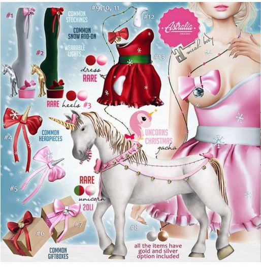 Astralia - Unicorns Christmas (Pink gift boxes)