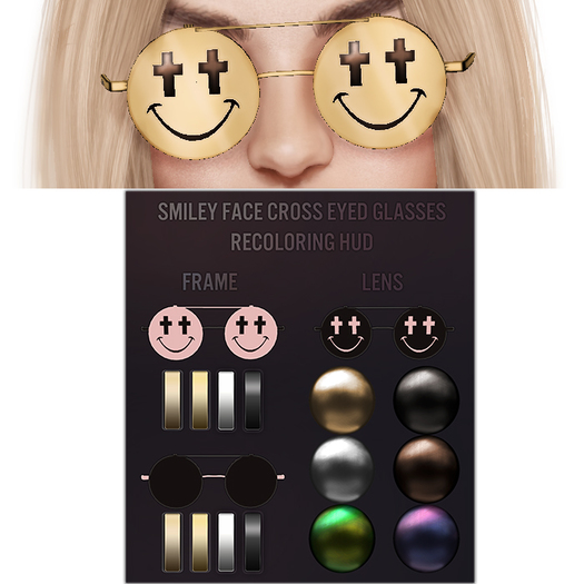 Eclat - Smiley Face Cross Eyed Glasses