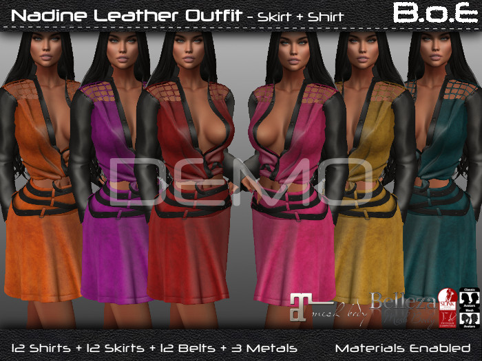 B.o.E - DEMO - Nadine Leather Outfit - Maitreya, Belleza, Slink