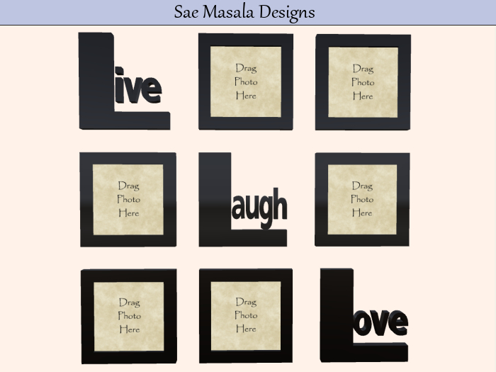 Second Life Marketplace Live Laugh Love Picture Frames 1 LI Mesh Hold
