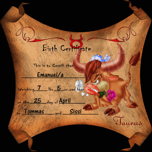 **BIRTH CERTIFICATE TAURUS