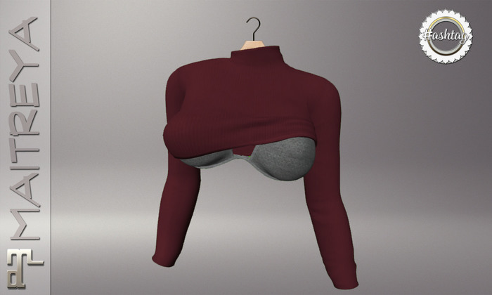 HashTag - Peek A Boo TurtleNeck & Bralette - Red