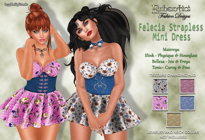 ~ Felecia ~ Strapless Mini Dress & Hud