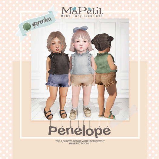 [M] Bebe Penelope Shorts Set (Fitted) - Green Tea