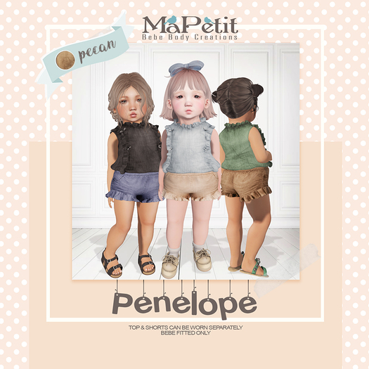 [M] Bebe Penelope Shorts Set (Fitted) - Pecan