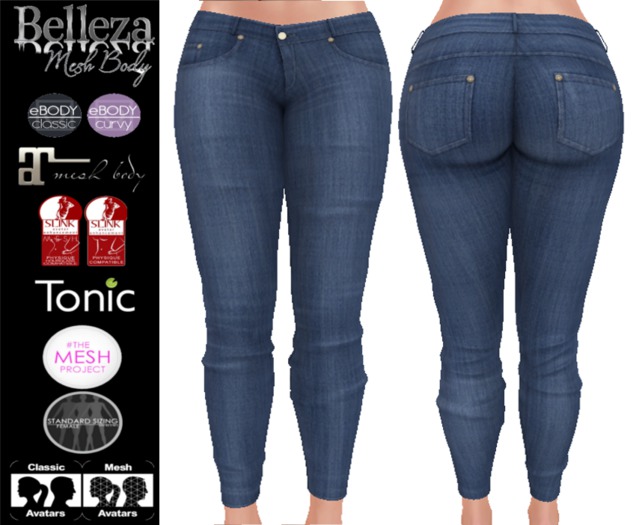 Second Life Marketplace - Light Blue Jeans - Mesh and Classic Bodies