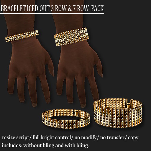 BRACELET ICED OUT PACK GOLD     -RYCA-