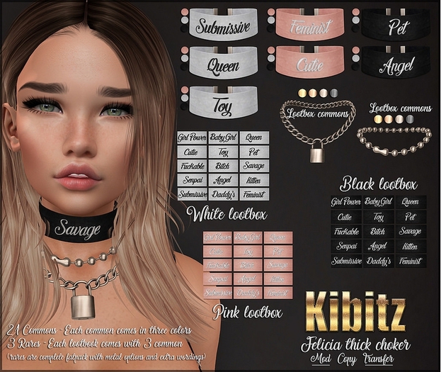 Kibitz - Felicia's thick choker - sub - pink