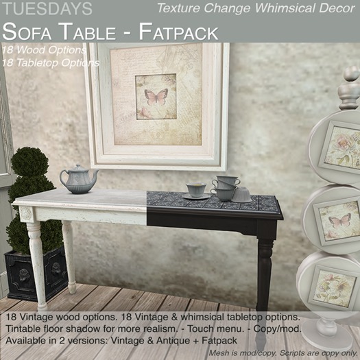 Tuesdays Texture Change Sofa Table - Fatpack