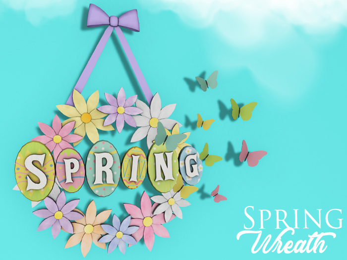 Spring Daisy Butterfly Wreath