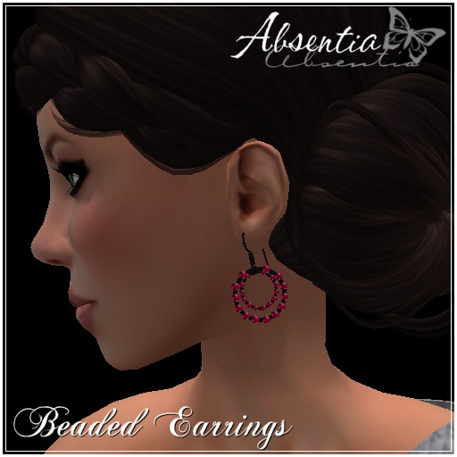 Absentia - Beaded Earrings - Red