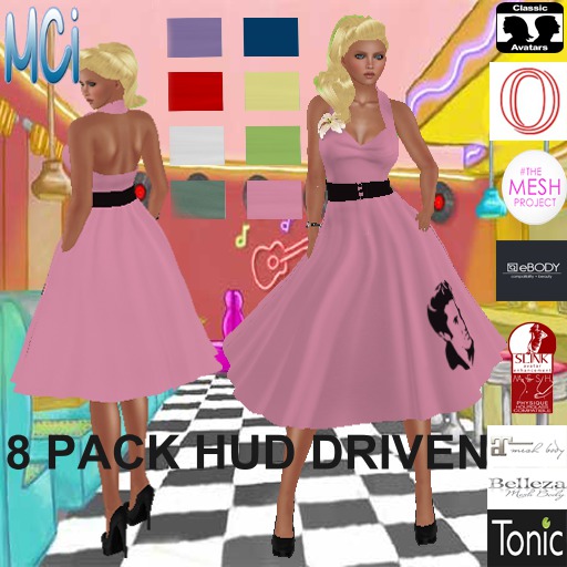 Mystic Elvis Retro Halter Dress Pack