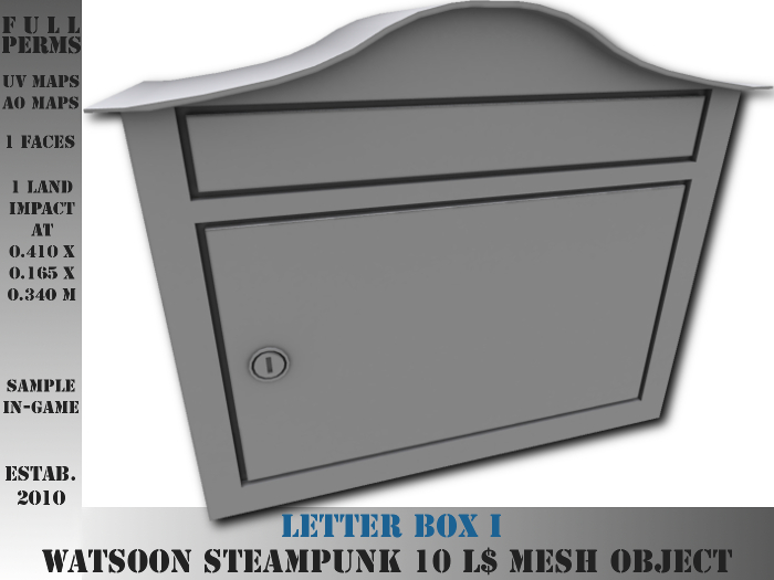 Letter box I - I LI - FULL PERMS Mesh