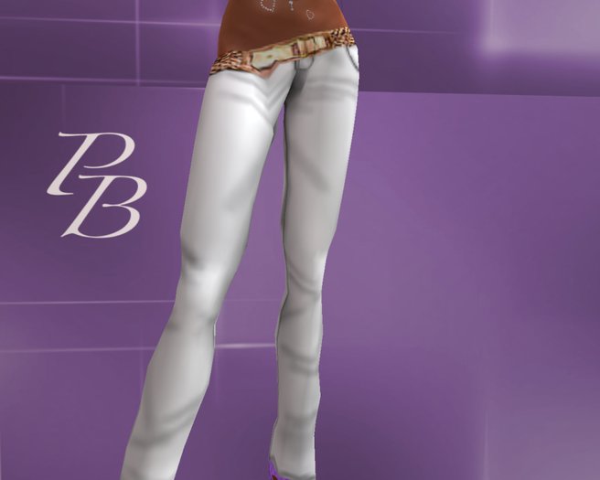 (PB)whitebeltedpants