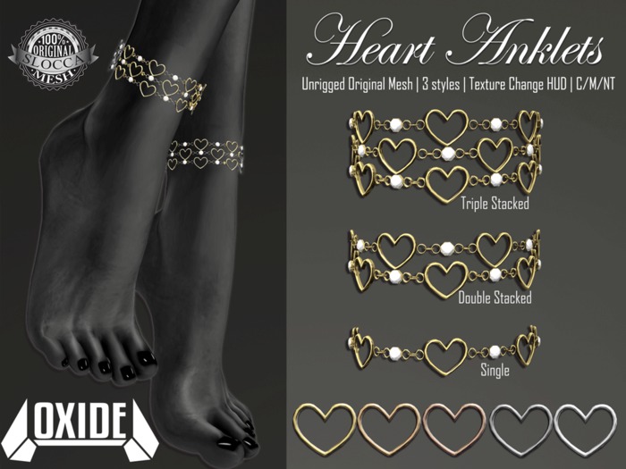 OXIDE Heart Anklets [HUD Unpacker - Add/Wear to Unpack]