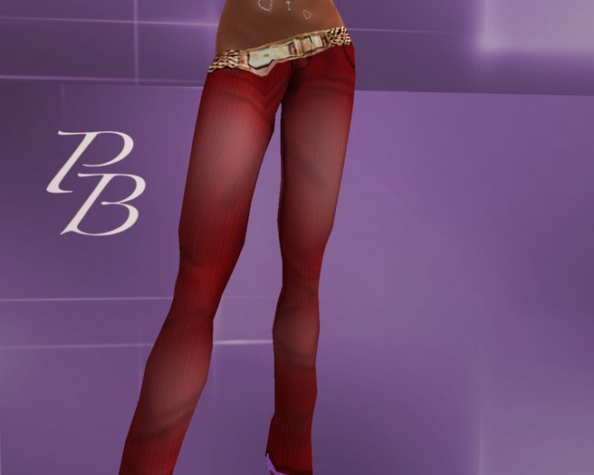 (PB)redbeltedpants