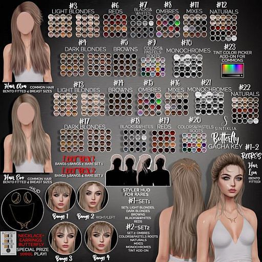 #10 Sintiklia - Butterfly - Hair Ava - Monochromes