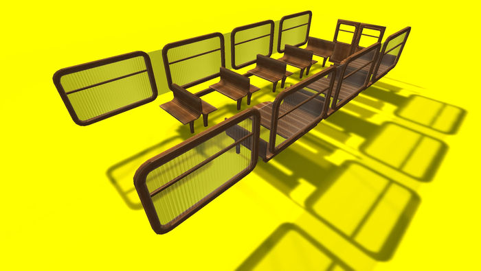 1+ prim full perm "Vehicle/Fastfood Architecture Elements" sculpt maps kit, any texture