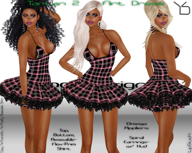 *YUM* - Tartan 2 Flirt Mini Dress - Lipstick
