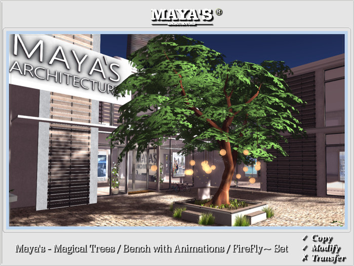 Mayas - Magical Trees / Bench with Animations  / FireFly ~ Set
