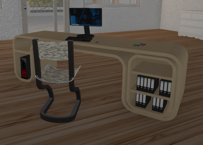 Schreibtisch Olaf  mit PC (Mesh)