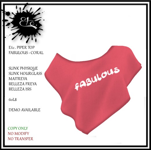 Etc. PIPER TOP FABULOUS - CORAL