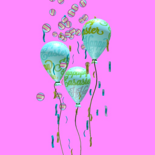 Bounce & Turn Blue Easter Balloons w/Emitter, 4Li, Boxed