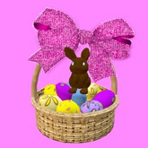 Easter Basket w/Glitter Bow, 3 Li, Boxed