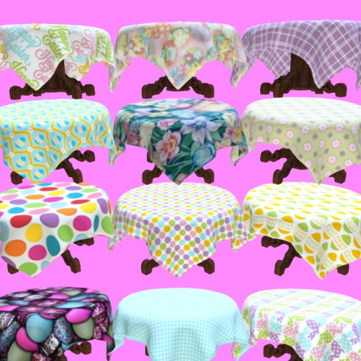 Easter Round Table 12 Texture Menu, Mesh 4 Li,Boxed