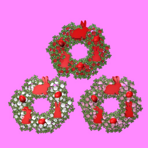 Easter Rose Wreath, 3 Flower Touch Menu, 8Li, Boxed