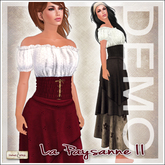 [V/W] DEMO Paysanne II - Medieval fantasy peasant dress with separate top & layered skirt, Fitmesh + Mesh avatars models
