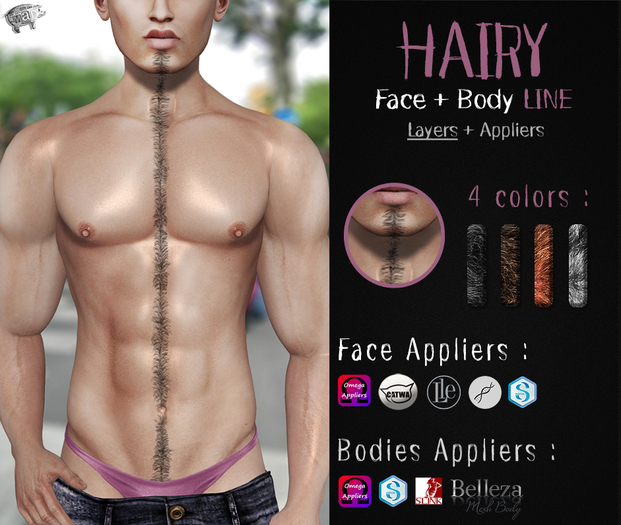 Mad' - Hairy Line [FACE+BODY] [APPLIERS + Tattoo]