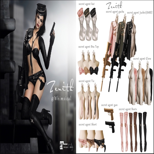=Zenith=Secret Agent Complete PINK Outfit- Maitreya