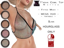 .:S.C:. T'asha Cowl Top - Net Weave - HUD - Slink Hourglass