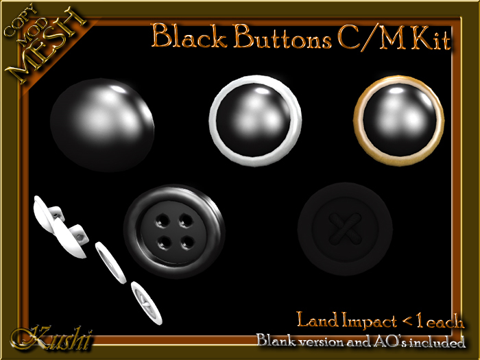 Buttons - Black Copy Mod Mesh Kit