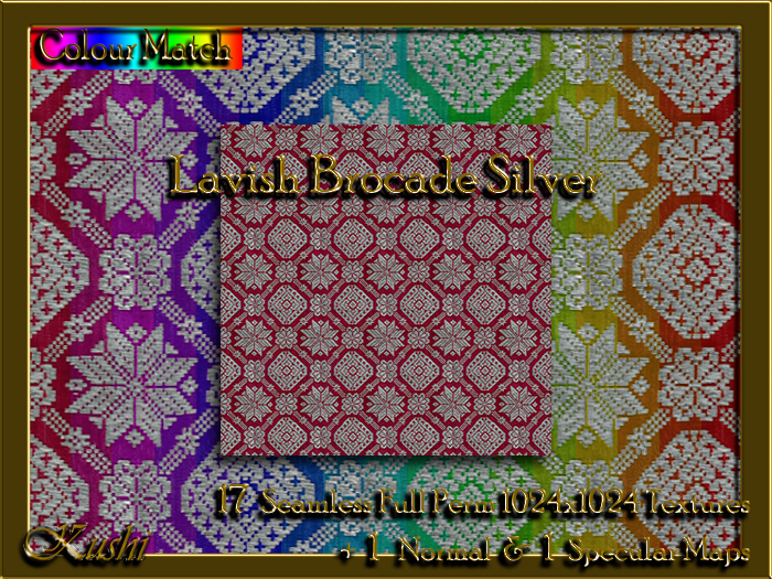 Lavish Brocade Silver Textures