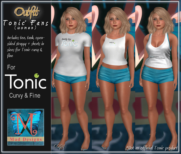 .::MD::. Freebie: "Body by Tonic" Fan Outfits for Tonic Curvy & Fine
