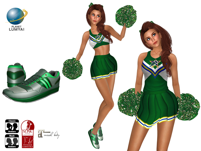 Planet Lumyai Athlima Mesh Cheerleading Uniform - Emerald