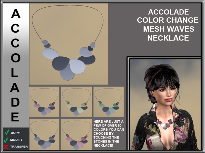 ACCOLADE COLOR CHANGE MESH WAVES NECKLACE