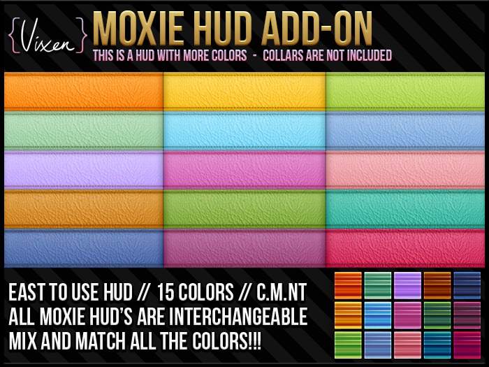 {Vixen} - MOXIE add-on - { Pastel HUD // 15 Colors }